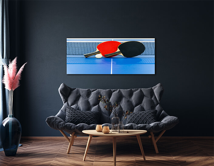 WEB007 0005 ML 0032 36858430 black and red table tennis paddle with a net AOAY5713