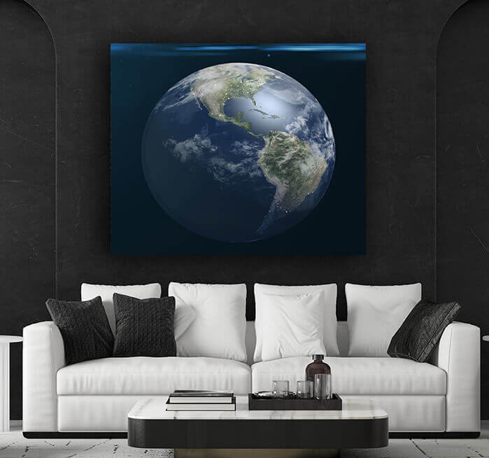 WEB007 0014 MS 0020 25257436 abstract space background with earth and flare AOAY5365