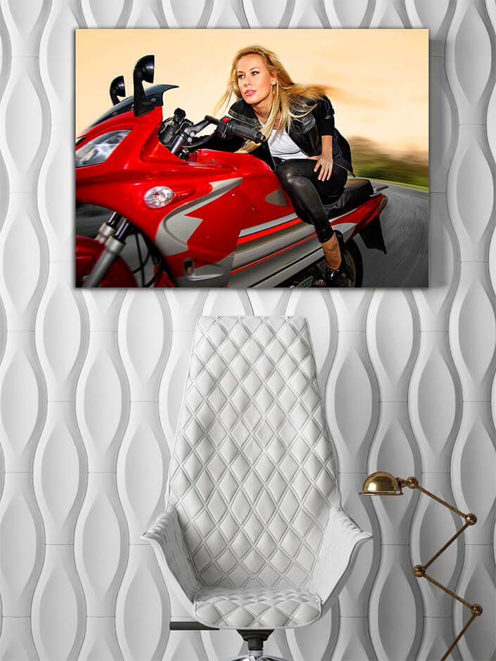 WEB007 0046 MP 0050 5258810 one blonde on a motorcycle AOAY5135