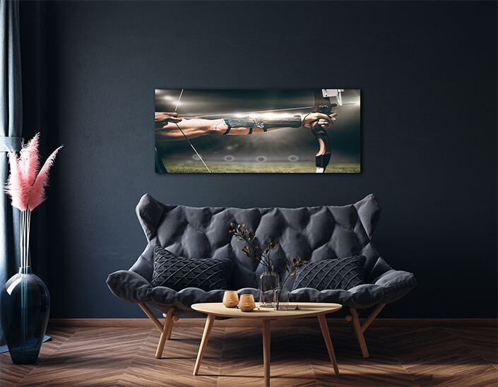 WEB007 0064 ML 0051 29222382 close up of man stretching his bow AOAY5701