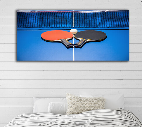 WEB008 0003 ML 0033 36843102 black and red table tennis paddle with a net AOAY5712