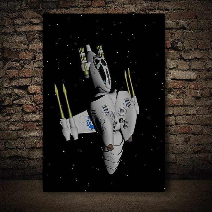 WEB008 0004 ML 0026 34075182 futuristic spaceship flies through space AOAY5175