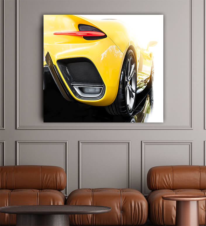 WEB002 0015 ML 0007 46104418 back of a yellow sport car AOAY5288