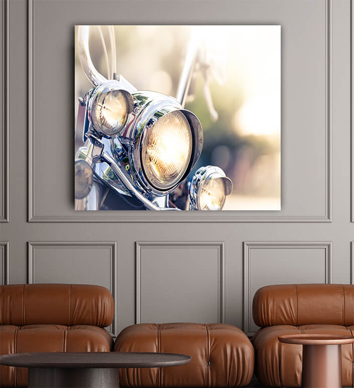 WEB002 0046 ML 0031 33410322 motorcycle detail with headlamps in foreground AOAY5839