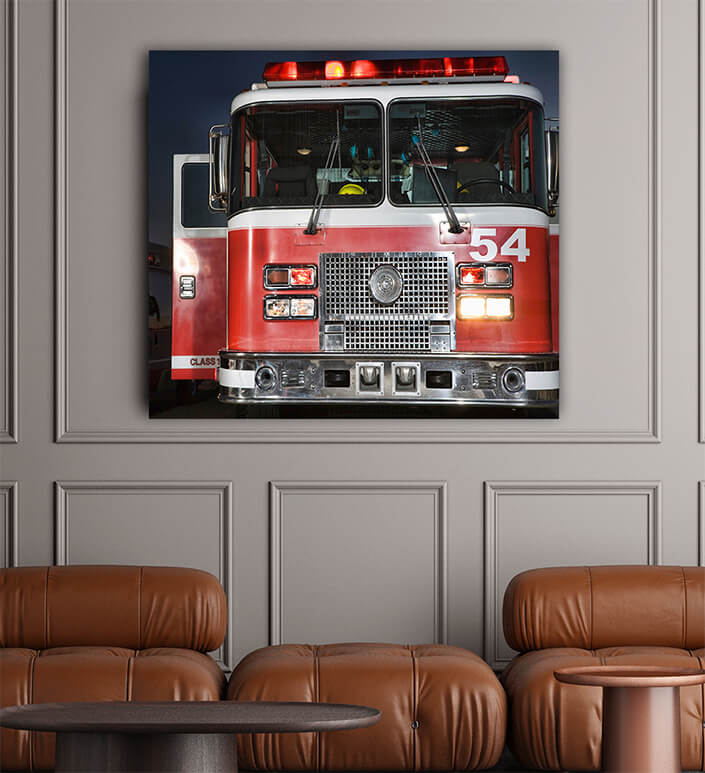 WEB002 0051 ML 0026 35514632 close up shot of fire engine and ambulance at night AOAY7381