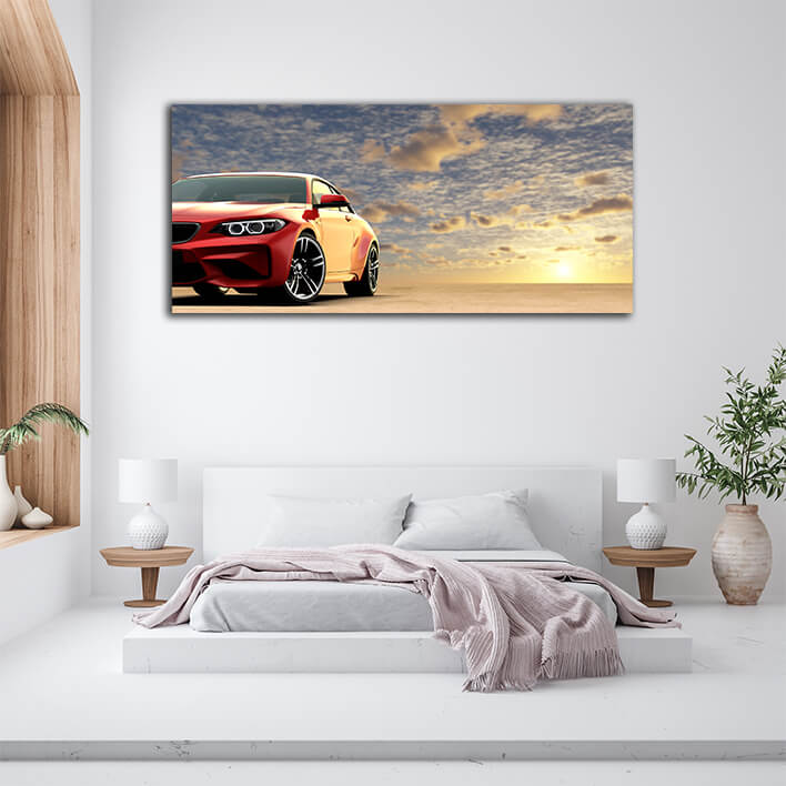 WEB002 0063 WEB001 0048 46058736 red generic unbranded sport car in sunset AOAY5265