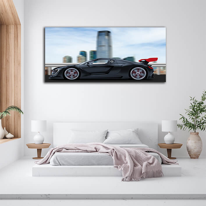 WEB002 0068 WEB001 0043 46062474 black sport car in a city AOAY5279