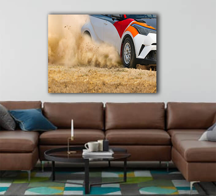 WEB003 0012 ML 0005 46606006 rally race car drifting in curve on dirt track AOAY6167