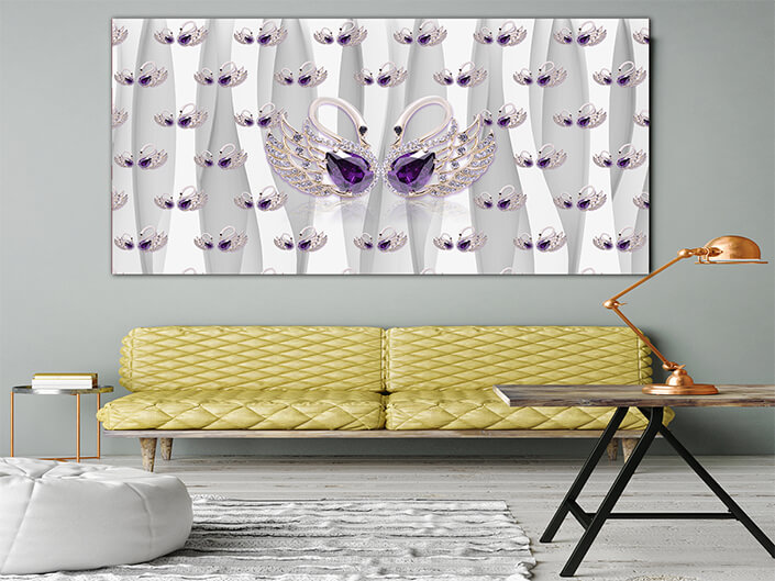 WEB003 0030 MP 0063 31327518 3d wallpaper purple flower swan butterfly jewelry (C89) AOAY5749
