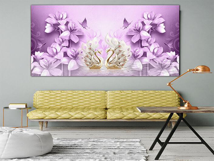 WEB003 0036 MP 0057 31328226 3d wallpaper purple flower swan butterfly jewelry (D65) AOAY5755