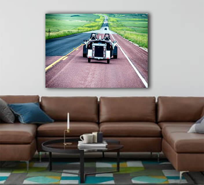 WEB003 0041 ML 0032 32729410 ultra modern two seats sport car speeding up along a very long road AOAY6297