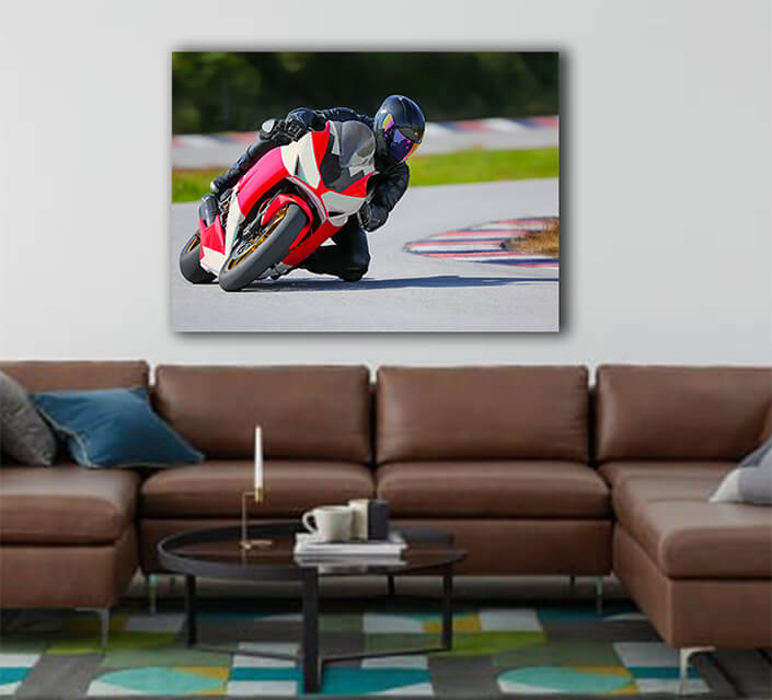 WEB003 0048 ML 0025 36379164 motorcycle leaning into a fast corner on race track AOAY5844