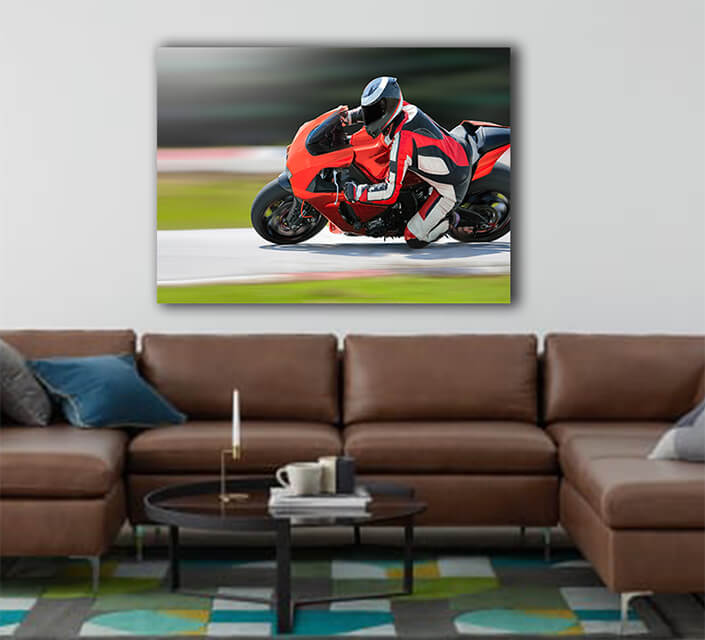 WEB003 0050 ML 0023 36731046 motorcycle leaning into a fast corner on race track AOAY6142