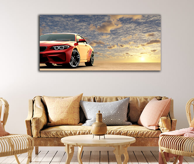 WEB003 0054 WEB001 0048 46058736 red generic unbranded sport car in sunset AOAY5265