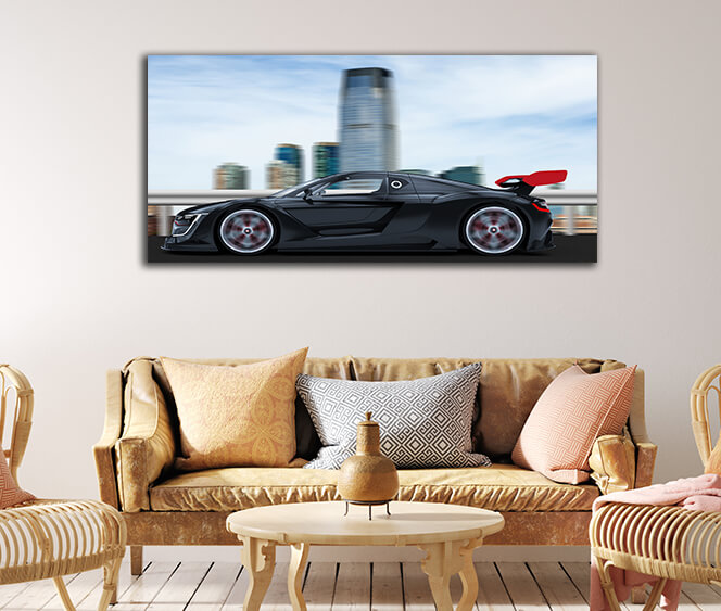 WEB003 0059 WEB001 0043 46062474 black sport car in a city AOAY5279