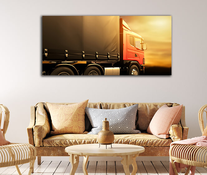 WEB003 0060 WEB001 0042 46062662 red truck at sunset AOAY5280