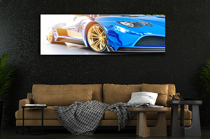 WEB004 0005 WEB001 0034 46104788 font of a blue sport luxury car in sunset AOAY5292