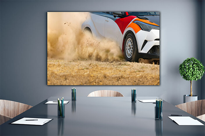 WEB004 0016 ML 0005 46606006 rally race car drifting in curve on dirt track AOAY6167