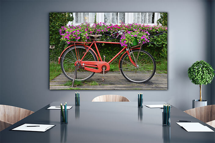 WEB004 0026 ML 0051 22598886 bicycle is red with the small basket AOAY7054