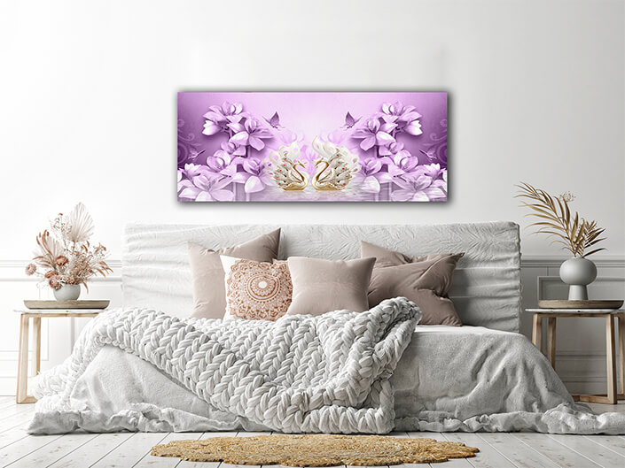 WEB004 0032 MP 0057 31328226 3d wallpaper purple flower swan butterfly jewelry (D65) AOAY5755