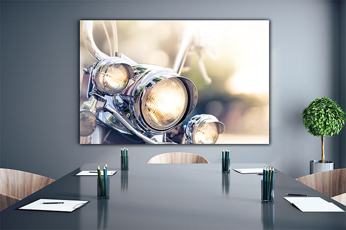 WEB004 0046 ML 0031 33410322 motorcycle detail with headlamps in foreground AOAY5839