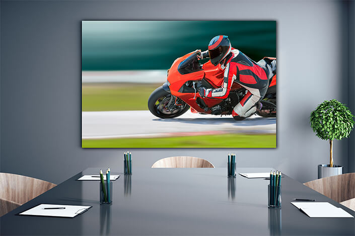 WEB004 0055 ML 0022 36731064 motorcycle leaning into a fast corner on race track AOAY6143