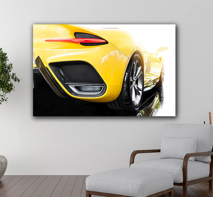 WEB005 0010 ML 0007 46104418 back of a yellow sport car AOAY5288