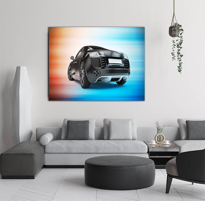 WEB005 0014 WEB001 0027 46105980 back of a generic black sport car AOAY5305