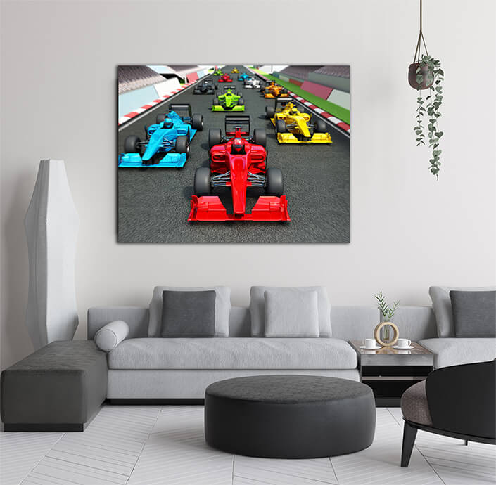 WEB005 0029 WEB001 0012 47247872 racing cars on the race track 3d illustration AOAY5193