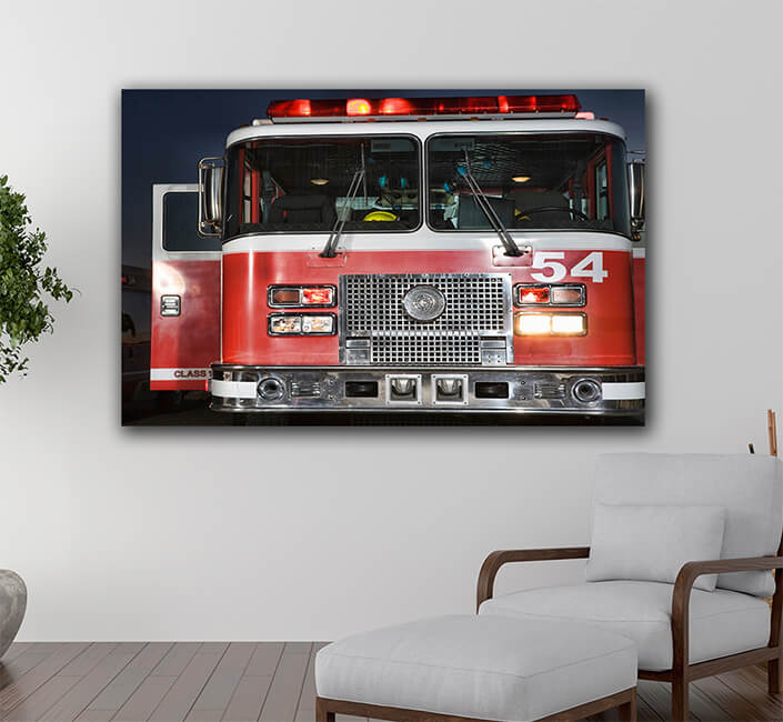 WEB005 0047 ML 0026 35514632 close up shot of fire engine and ambulance at night AOAY7381