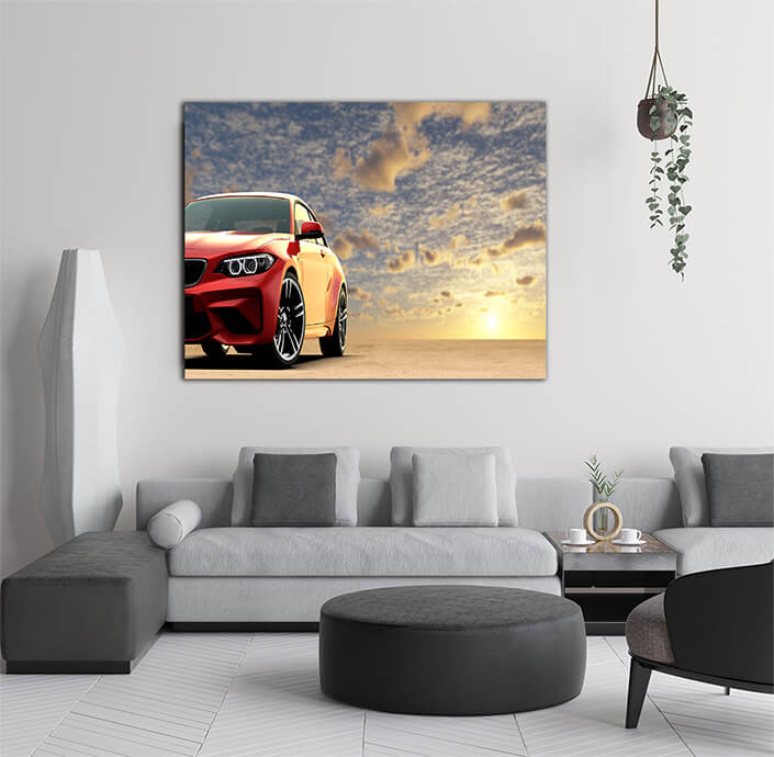 WEB005 0065 WEB001 0048 46058736 red generic unbranded sport car in sunset AOAY5265