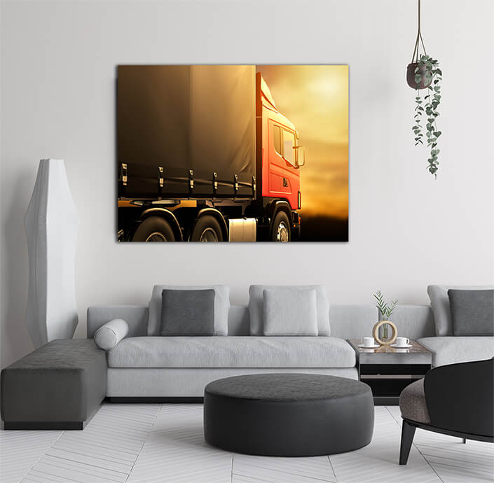 WEB005 0071 WEB001 0042 46062662 red truck at sunset AOAY5280