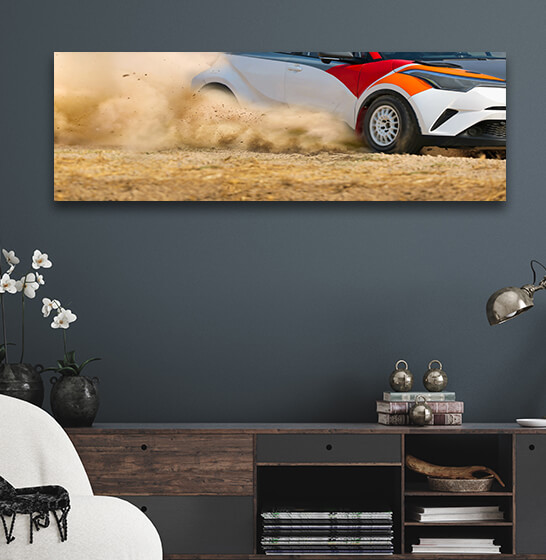 WEB006 0016 ML 0005 46606006 rally race car drifting in curve on dirt track AOAY6167