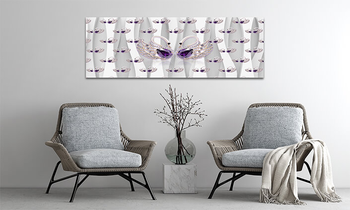 WEB006 0023 MP 0063 31327518 3d wallpaper purple flower swan butterfly jewelry (C89) AOAY5749