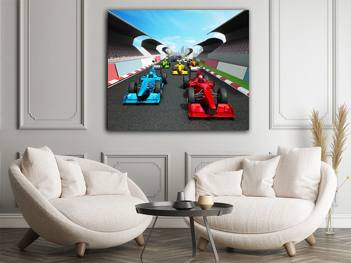 WEB006_0027_WEB001_0014_47247746_brandless racing cars on the race track 3d illustration AOAY5191