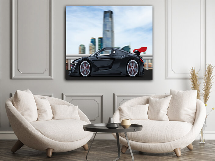 WEB006 0070 WEB001 0043 46062474 black sport car in a city AOAY5279