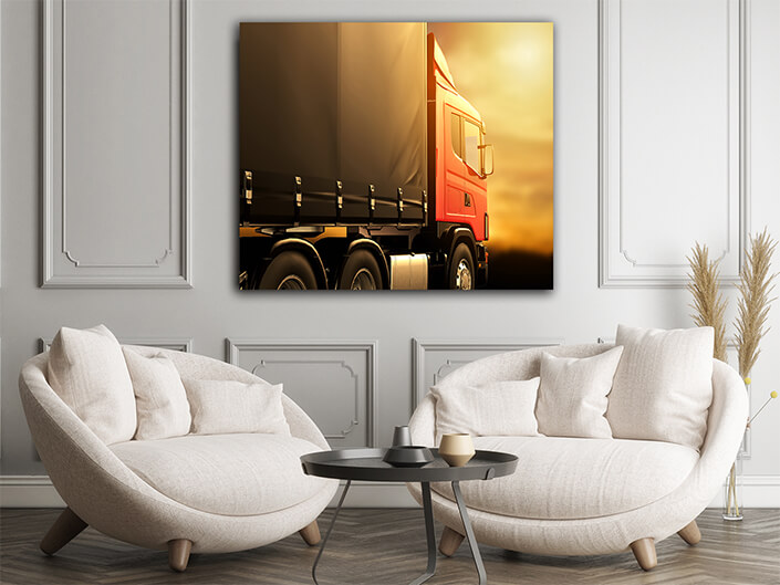 WEB006 0071 WEB001 0042 46062662 red truck at sunset AOAY5280