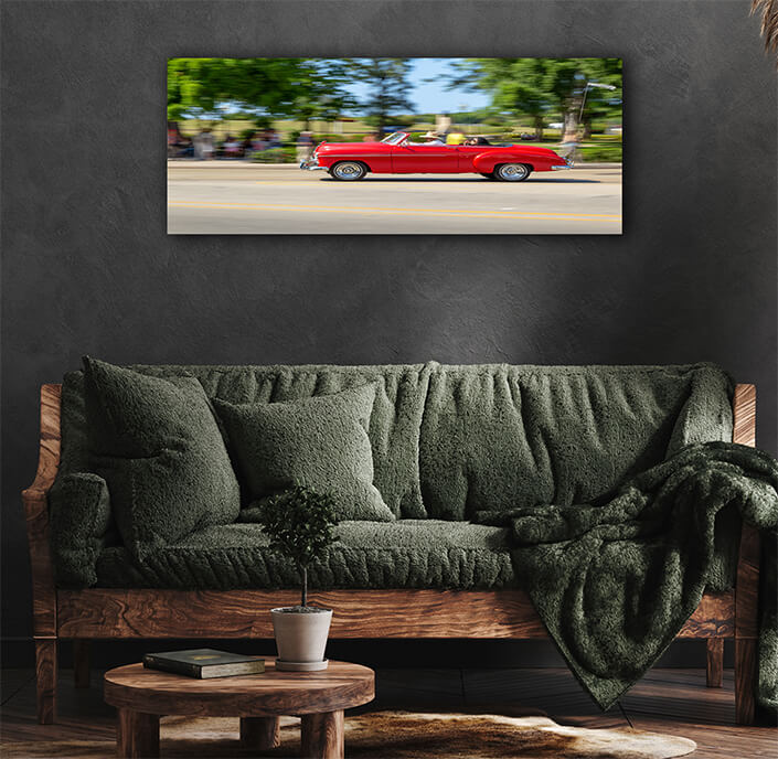 WEB007 0042 ML 0033 32444656 havana Cuba circa 2017 panning on an American red classic AOAY6218