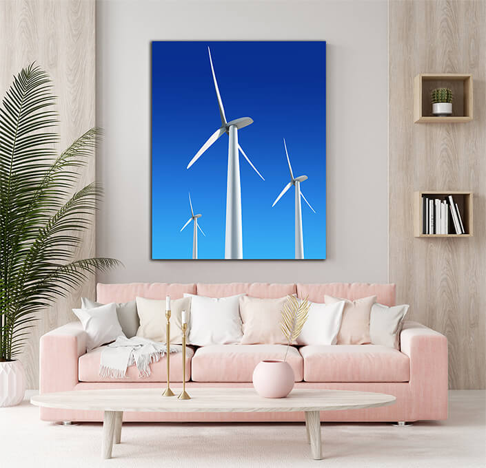 WEB002. 0033 MP 0049 2855427 white wind turbines AOAY5091