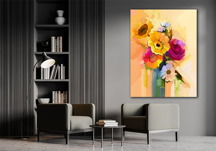 WEB002 0000 MP 0032 22743648 oil painting still life of white yellow and red flower AOAY7029