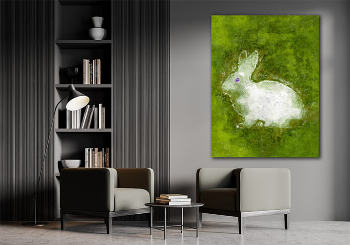 WEB002_0010_MP_0022_26356590_white easter rabbit in the green grass digital oil on canvas pai AOAY7019