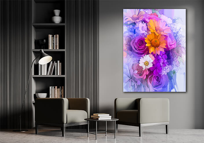 WEB002 0039 MP 0034 22740300 oil painting still life of yellow red and pink color flower AOAY7031