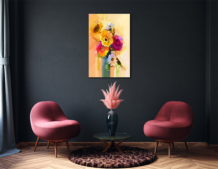 WEB003 0000 MP 0032 22743648 oil painting still life of white yellow and red flower AOAY7029