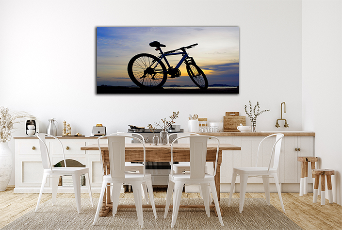 WEB003 0029 ML 0020 14253418 silhouette of mountain bike with sunset sky and island AOAY7084