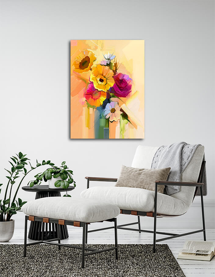 WEB004 0000 MP 0032 22743648 oil painting still life of white yellow and red flower AOAY7029