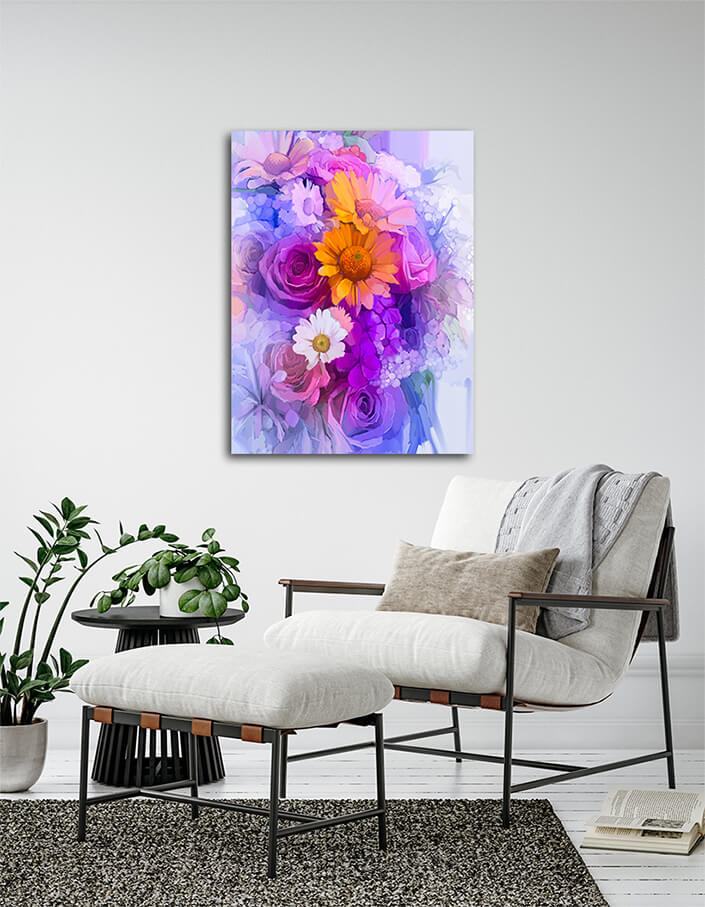 WEB004 0040 MP 0034 22740300 oil painting still life of yellow red and pink color flower AOAY7031