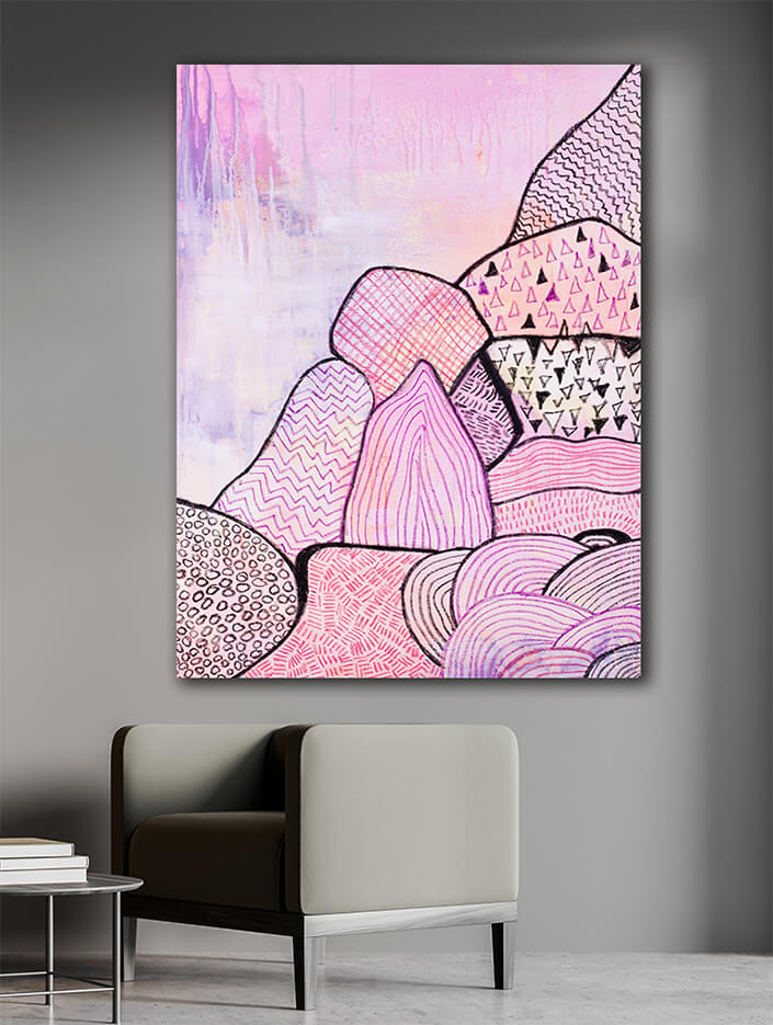 WEB005 0027 MP 0004 35459268 abstract painting pink black and puprle shades colorful texture AOAY7001