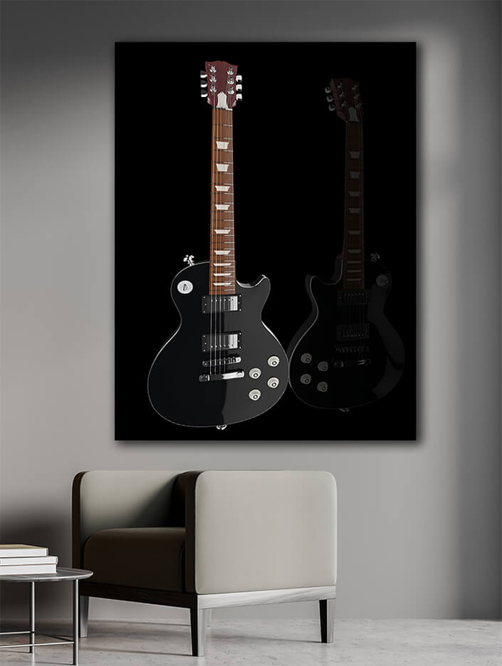 WEB005 0036 MP 0037 19987608 black electric guitar on black background AOAY5038