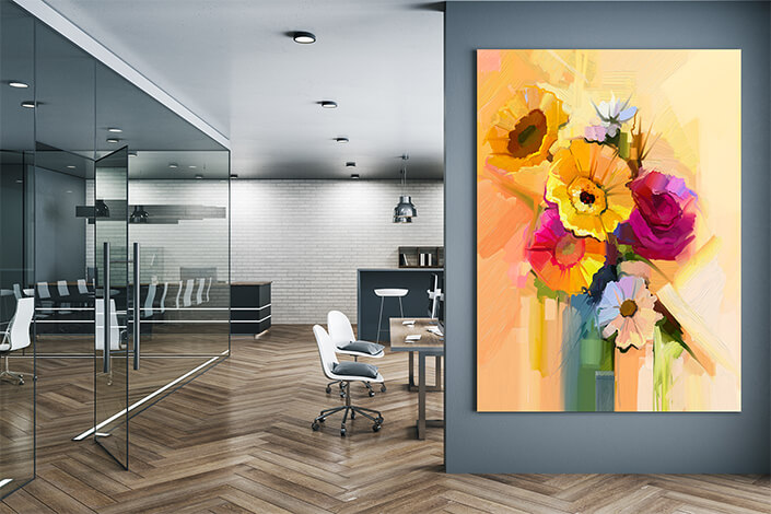 WEB006 0000 MP 0032 22743648 oil painting still life of white yellow and red flower AOAY7029