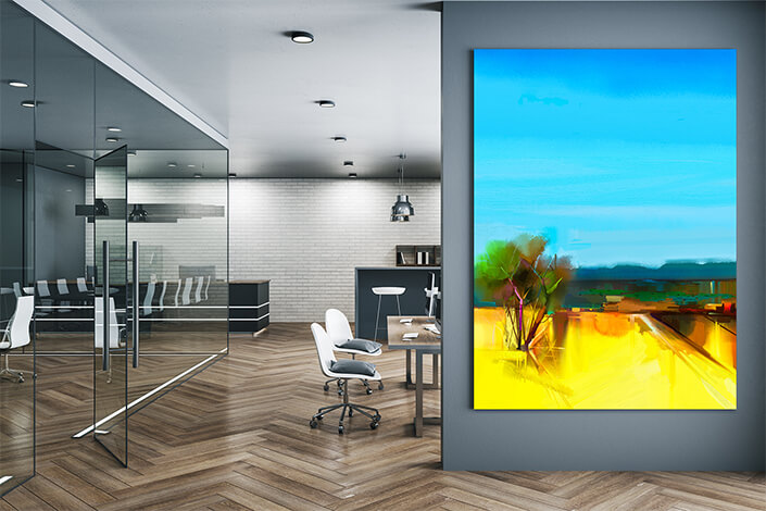 WEB006 0003 MP 0029 22744644 oil painting abstract colorful yellow and blue sky landscape AOAY7026